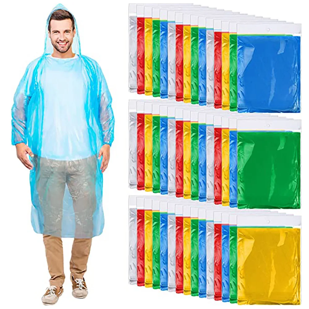 Emergency Poncho Rain - 1 Pieces Rain Ponchos Adults Disposable
