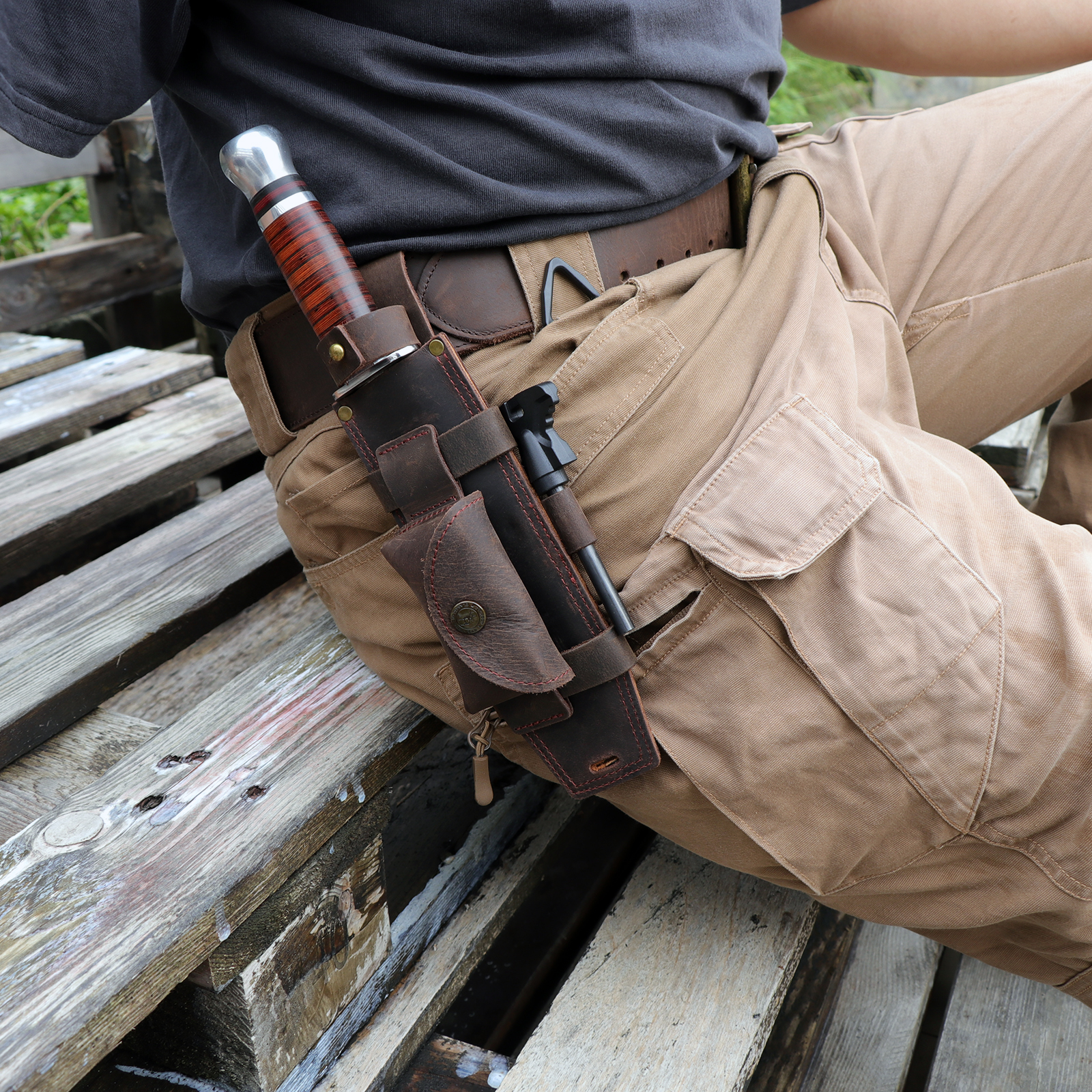 Tourbon Camping Leather Knife  - Bushcraft Knife Fixed incelemesi ve fiyatı