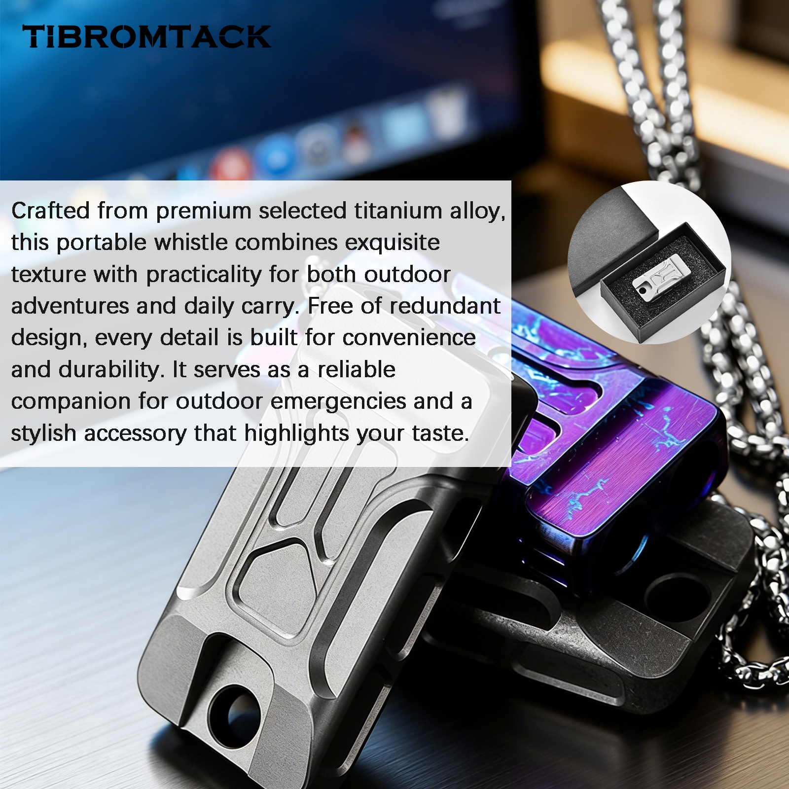 TIBROMTACK GR5 Titanium Emerge - Emergency Whistle Loud incelemesi ve fiyatı