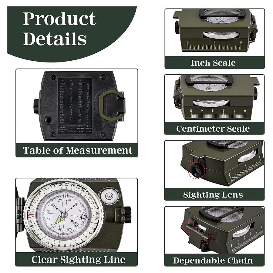Tactical Survival Compass - Wa - Compass Lensatic incelemesi ve fiyatı