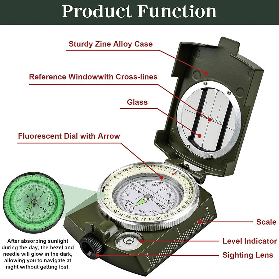 Tactical Survival Compass - Wa - Compass Lensatic incelemesi ve fiyatı