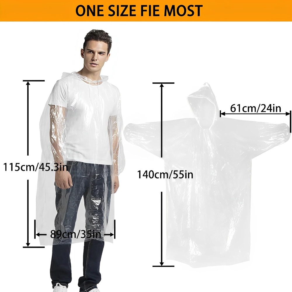 Clear Rain Ponchos for Adults  - Emergency Poncho Rain incelemesi ve fiyatı