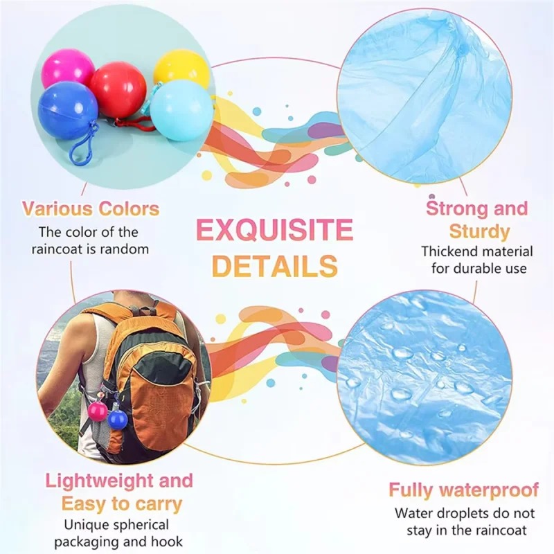 Mini Disposable Raincoat Ball  - Emergency Poncho Rain incelemesi ve fiyatı