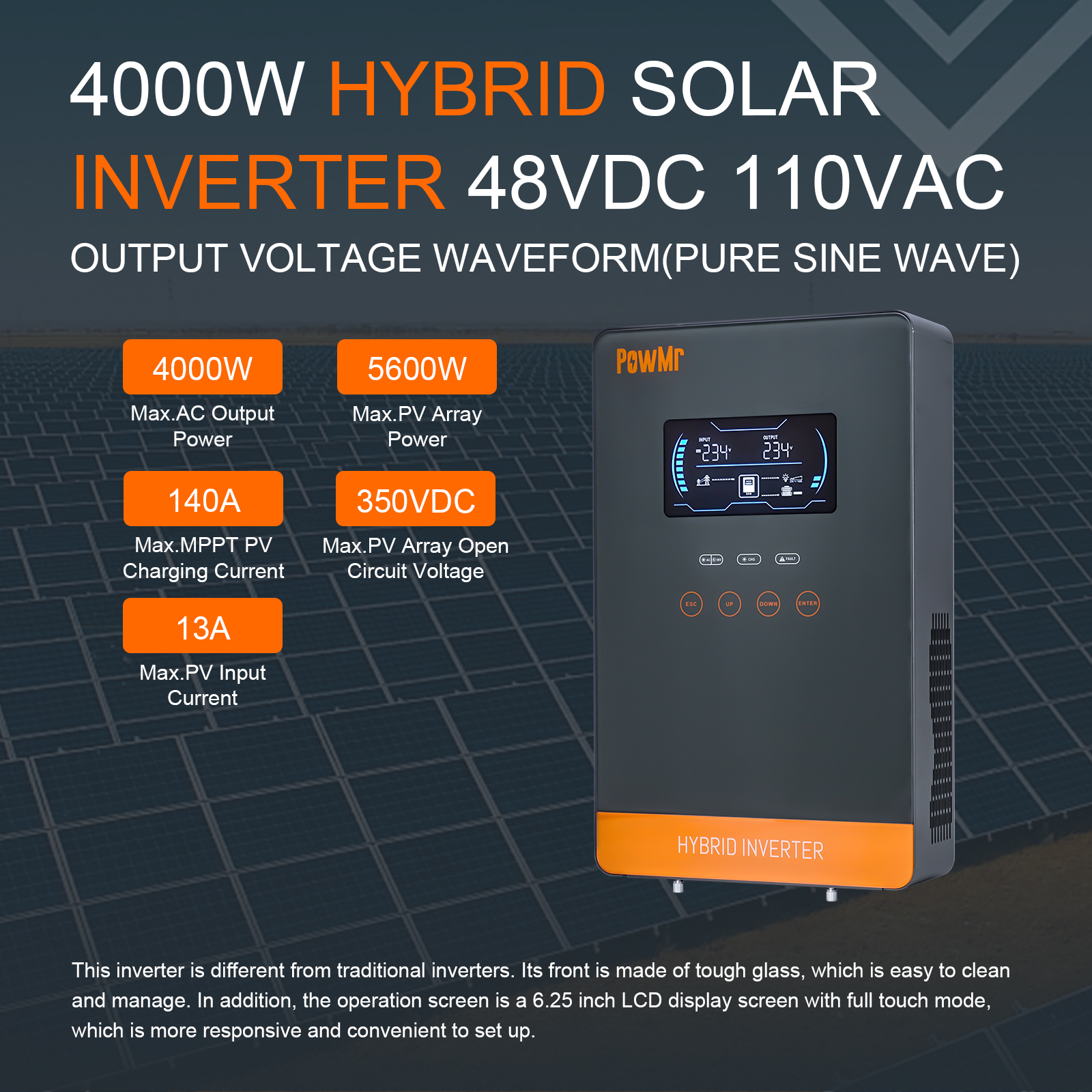 PowMr USA 4000W 24V Hybrid Sol - Solar Emergency Charger incelemesi ve fiyatı