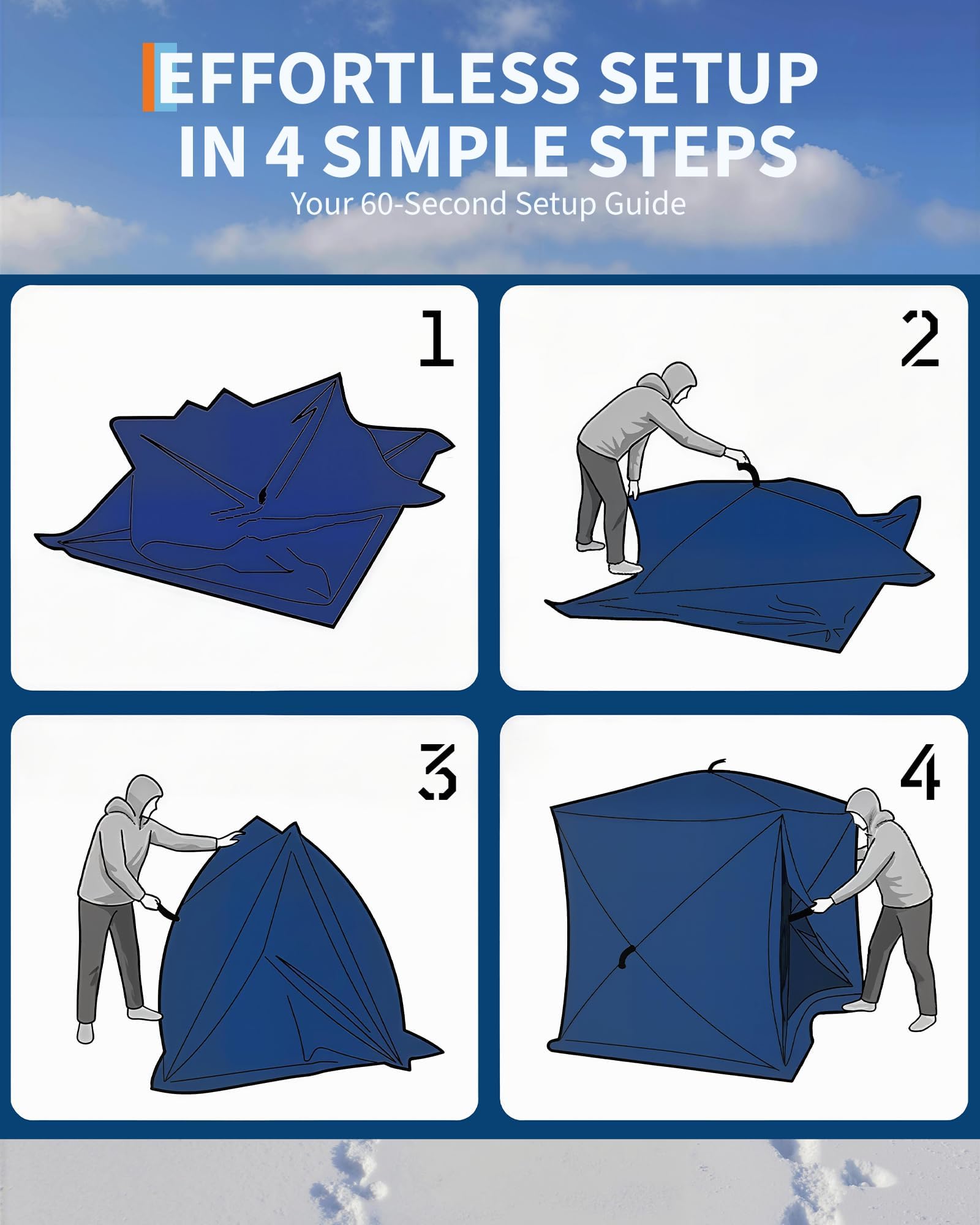 Pop-Up Ice Fishing Tent Hub-St - Emergency Mylar Tent incelemesi ve fiyatı