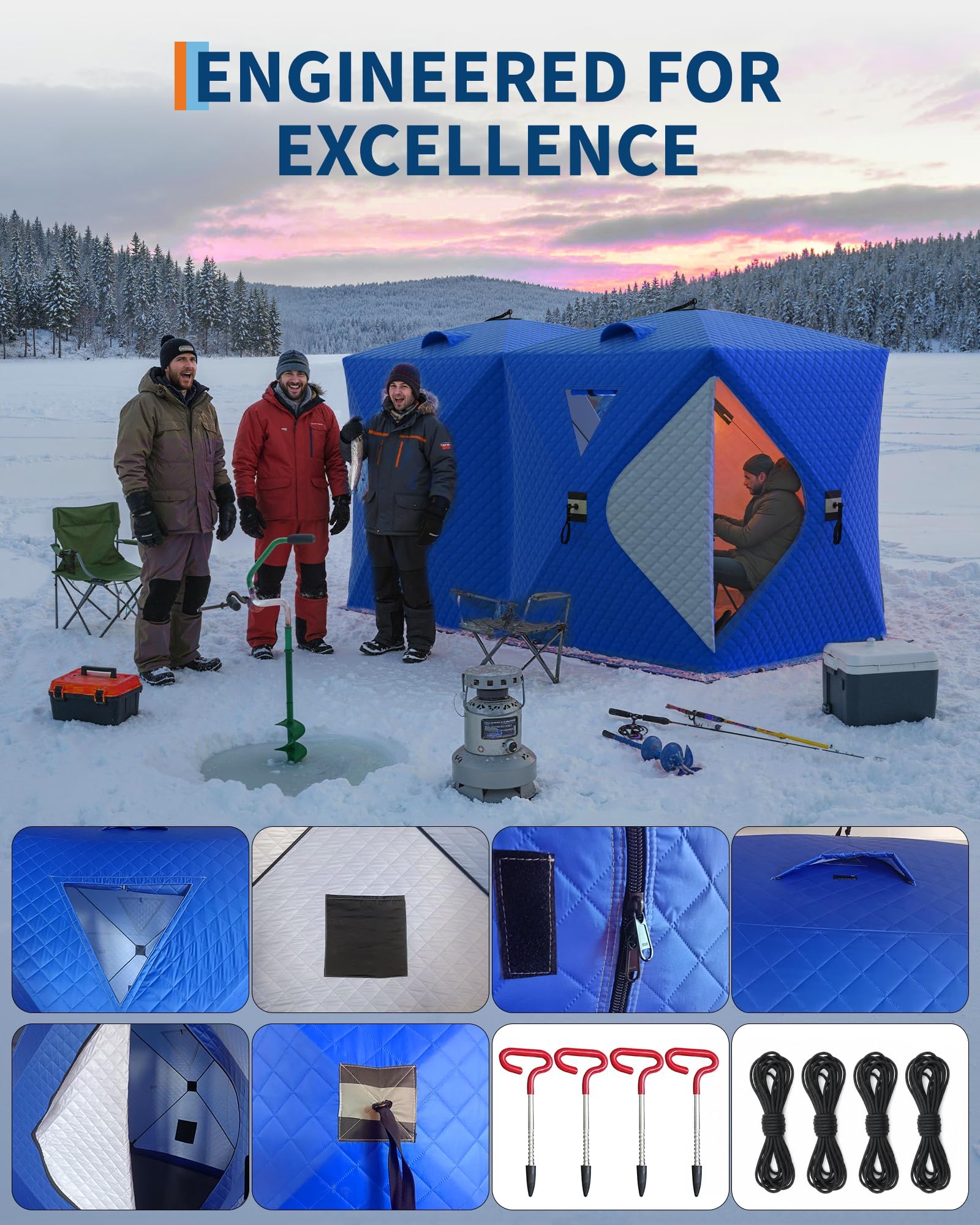 Pop-Up Ice Fishing Tent Hub-St - Emergency Mylar Tent incelemesi ve fiyatı