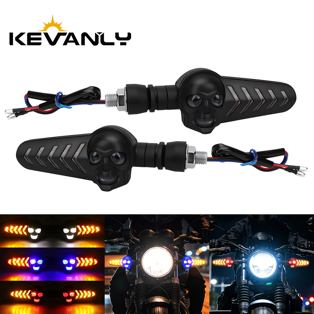1Pair Motorcycle Skull Head LE - Sos Light Strobe incelemesi ve fiyatı