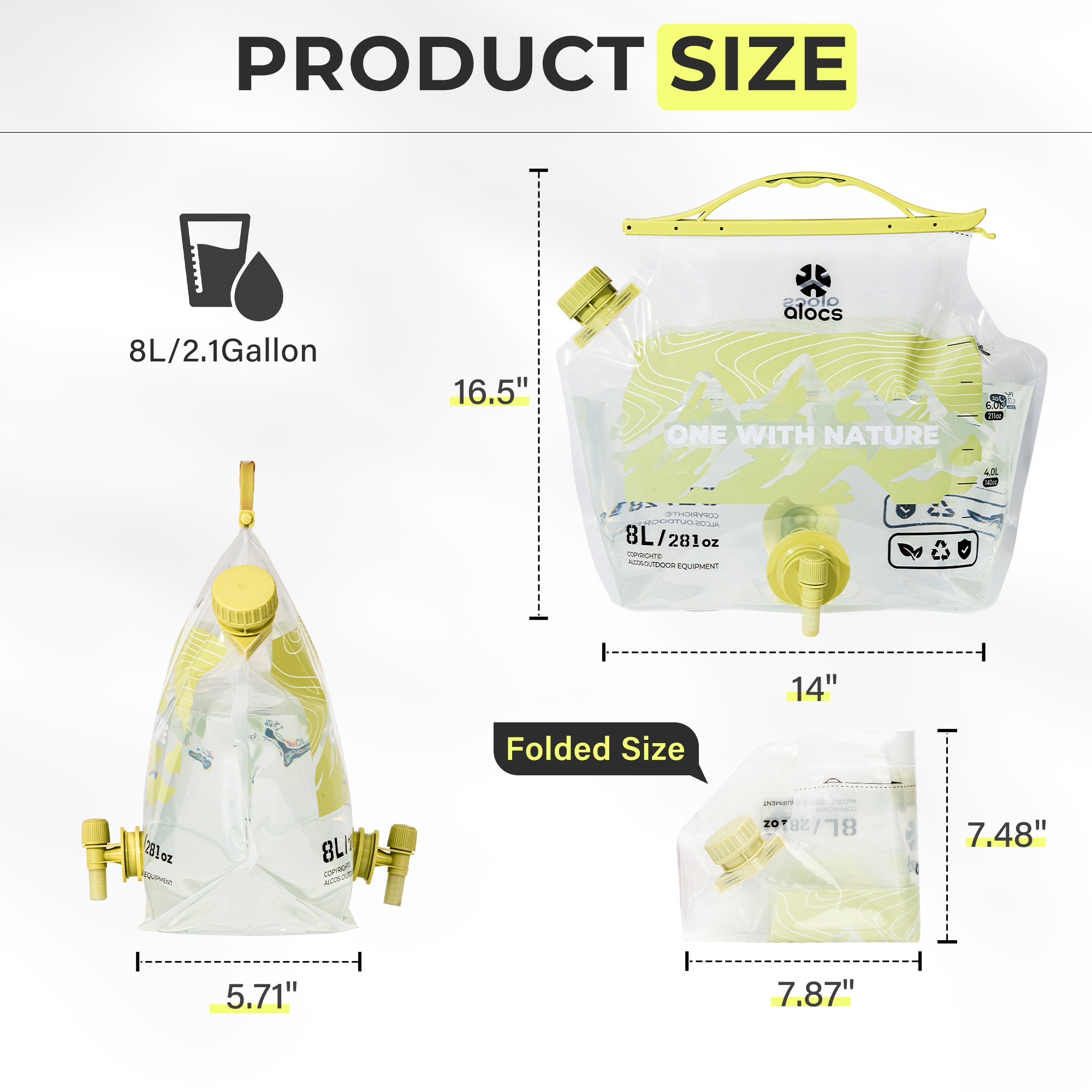 8L ALOCS Camping Water Bladder - Water Bag Collapsible incelemesi ve fiyatı
