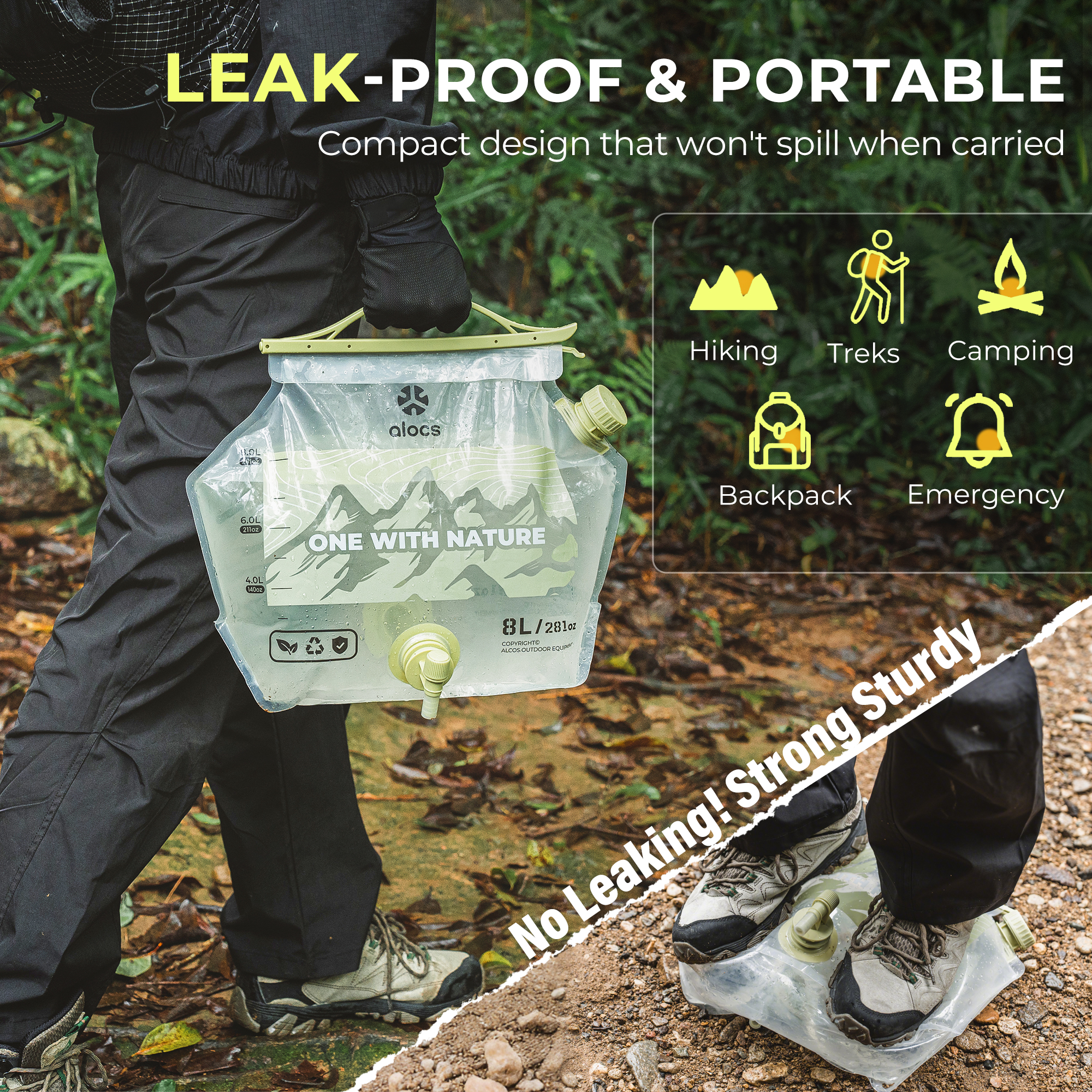 8L ALOCS Camping Water Bladder - Water Bag Collapsible incelemesi ve fiyatı