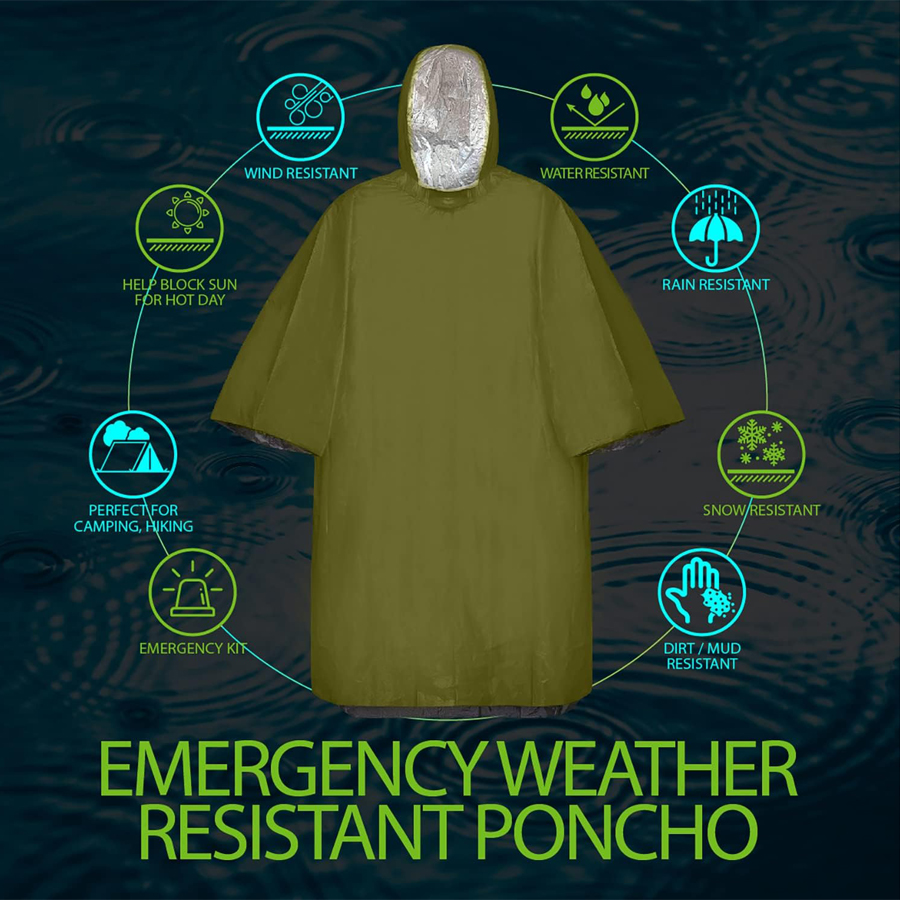 ZHUOHUA 5 Pack Emergency Survi - Emergency Poncho Rain incelemesi ve fiyatı