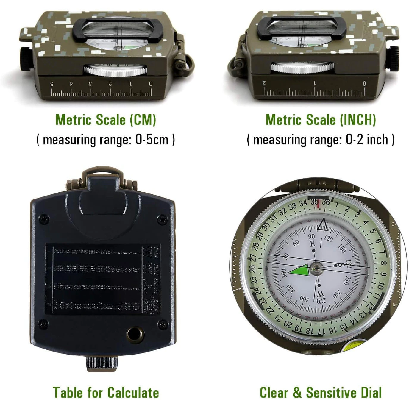 Waterproof Shockproof Tactical - Compass Lensatic incelemesi ve fiyatı