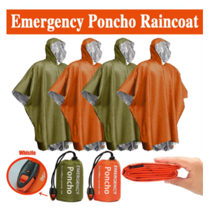 Single-Use Aluminum Film Therm - Emergency Poncho Rain incelemesi ve fiyatı