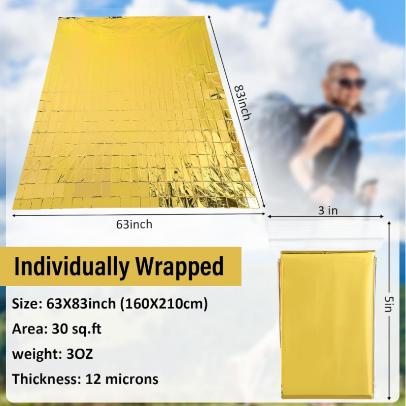 20PCS Unpacked Bulk Giant 83x6 - Survival Blanket Reflective incelemesi ve fiyatı